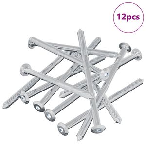 vidaXL Skrutka 12 pcs Strieborn&aacute; M6 x 100 mm Oceľ
