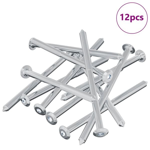 vidaXL Skrutka 12 pcs Strieborn&aacute; M6 x 100 mm Oceľ