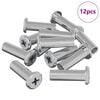 vidaXL Z&aacute;mkov&aacute; matica 12 ks Strieborn&aacute; M6 x 25 mm Oceľ