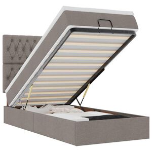 vidaXL Osmansk&aacute; posteľ s matracom sivohned&aacute; 100x200 cm l&aacute;tka