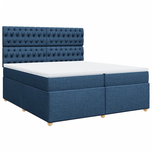 vidaXL Boxspring posteľ s matracom modr&aacute; 200x200 cm l&aacute;tka