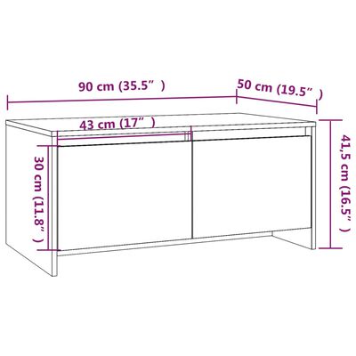 vidaXL Konferenčný stolík dub sonoma 90x50x41,5 cm drevotrieska