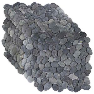 vidaXL Kamenn&eacute; dlaždice Siv&aacute; 30 x 30 cm Riečny &scaron;trk