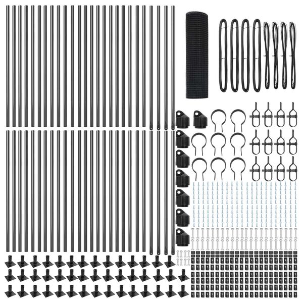 vidaXL Stĺp na plot. Siv&aacute; 100 x 0,5 m (25 x 25 mm sieť) Ocel a PVC