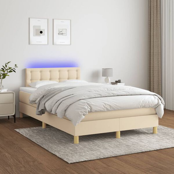 vidaXL Boxspring posteľ s matracom a LED kr&eacute;mov&aacute; 120x190 cm l&aacute;tka