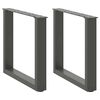 vidaXL Nohy konferenčn&eacute;ho stol&iacute;ka v tvare U, 2 ks, antracitov&eacute;, 50 x (42-43) cm, oceľ