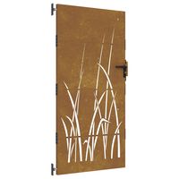 vidaXL Záhradná brána 85x175 cm kortenová oceľ dizajn trávy