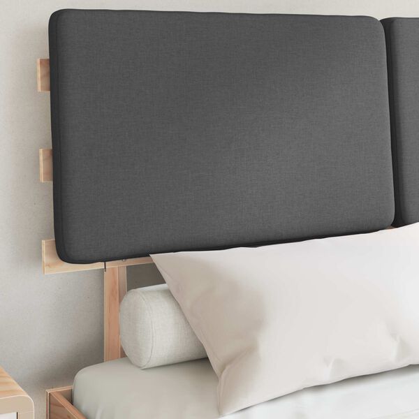 vidaXL R&aacute;m postele s čal&uacute;nen&yacute;m čelom Tmavo &scaron;ed&aacute; 135 x 190 cm