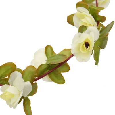 vidaXL Umelé kvetinové girlandy 6 ks biele 250 cm