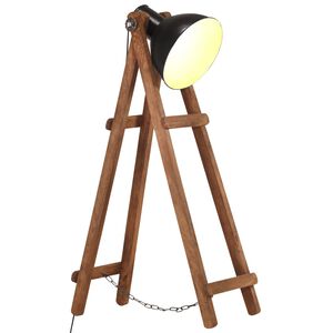 vidaXL Stojanov&aacute; lampa čierna mas&iacute;vne mangovn&iacute;kov&eacute; drevo E27