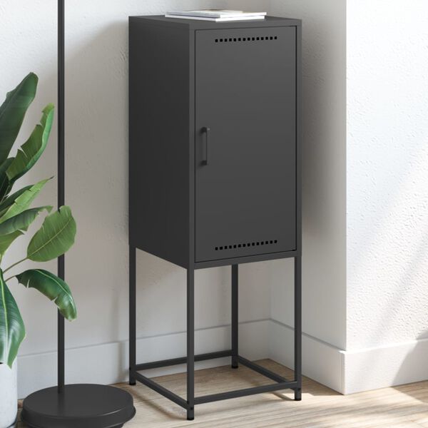 vidaXL Vysok&aacute; skrinka čierna 36x39x107 cm oceľ