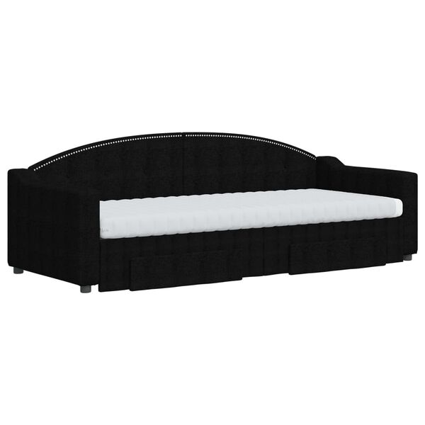 vidaXL Rozkladacia denn&aacute; posteľ so z&aacute;suvkami čierna 80x200 cm l&aacute;tka