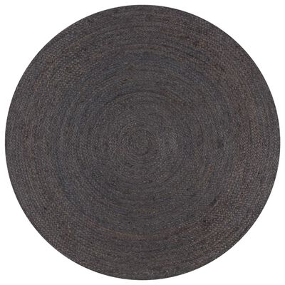 vidaXL Ručne vyrobený koberec tmavosivý 150 cm jutový okrúhly