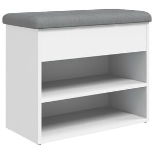 vidaXL Lavica na top&aacute;nky biela 62x32x50 cm, umel&eacute; drevo