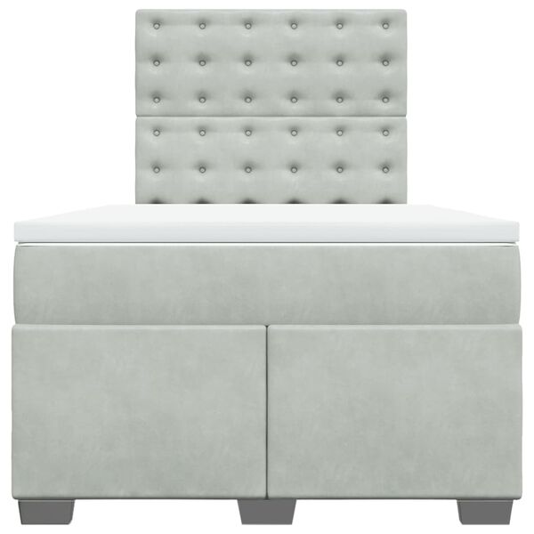 vidaXL Boxspring posteľ s matracom bledosiv&aacute; 120x190 cm zamat