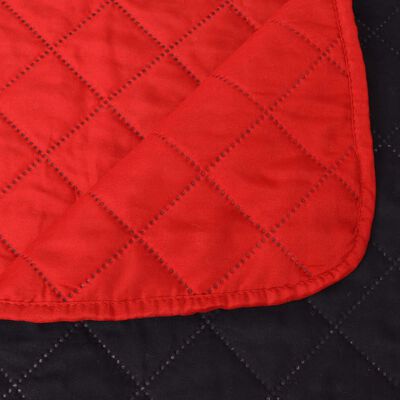 vidaXL Obojstranná posteľná prikrývka, červená a čierna, 220 x 240 cm