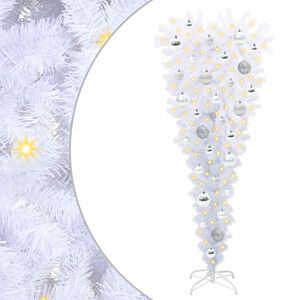 vidaXL Umel&yacute; vianočn&yacute; stromček s 150 LED-i Biela 120 cm PVC a oceľ