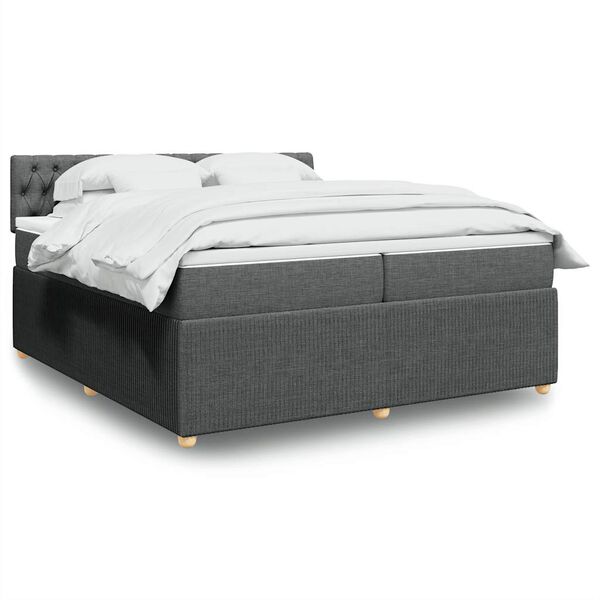 vidaXL Boxspring posteľ s matracom tmavosiv&aacute; 200x200 cm l&aacute;tka