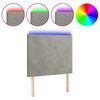 vidaXL Čelo postele s LED bledosiv&eacute; 90x5x118/128 cm zamat