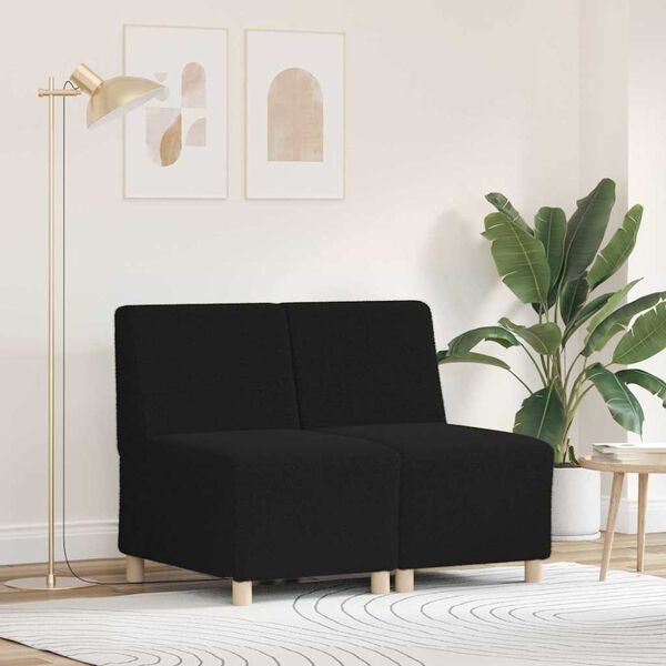 vidaXL Bezr&uacute;čkov&aacute; modul&aacute;rna sofa jednotka 2 pcs Čierna 55 x 74 x 82 cm