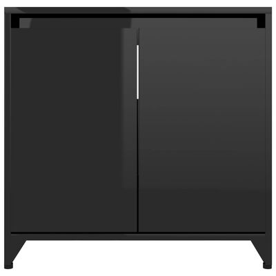 vidaXL Skrinka do kúpeľne, lesklá čierna 60x33x61 cm, kompozitné drevo