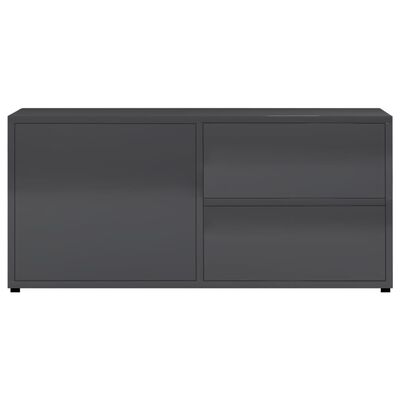 vidaXL TV skrinka, lesklá sivá 80x34x36 cm, drevotrieska