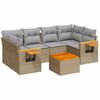vidaXL 7-dielna z&aacute;hradn&aacute; sedacia s&uacute;prava a vank&uacute;&scaron;e b&eacute;žov&aacute; polyratan