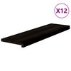 vidaXL Schodiskov&eacute; stupne 12 ks hnedočiern&aacute; 90x25x2 cm dubov&yacute; mas&iacute;v