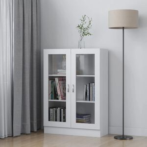vidaXL Vitr&iacute;na, biela 82,5x30,5x115 cm, kompozitn&eacute; drevo