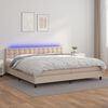 vidaXL Boxspring posteľ matrac a LED kapuč&iacute;nov&aacute; 200x200 cm umel&aacute; koža