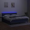 vidaXL Posteľ boxsping s matracom a LED modr&aacute; 180x200 cm l&aacute;tka