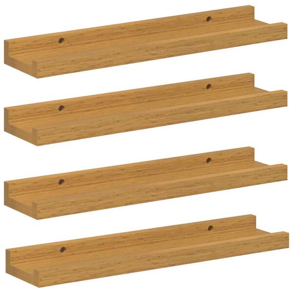 vidaXL Stenn&aacute; polica 4 pcs B&eacute;žov&aacute; 40 x 9 x 3 cm Kompozitn&eacute; drevo
