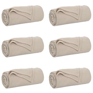 vidaXL Prikr&yacute;vky na hodenie 6 ks B&eacute;žov&aacute; 170 x 130 cm 1.86 kg Fl&iacute;s