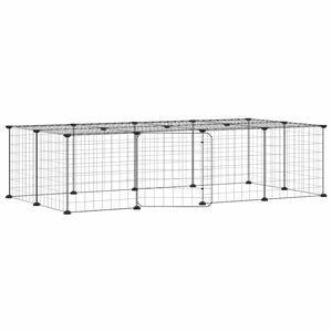 vidaXL 20-panelov&aacute; klietka pre dom&aacute;ce zvierat&aacute; čierna 140x70x35 cm oceľ