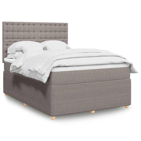 vidaXL Posteľn&yacute; r&aacute;m boxspring s matracom sivohned 160x200 cm l&aacute;tka