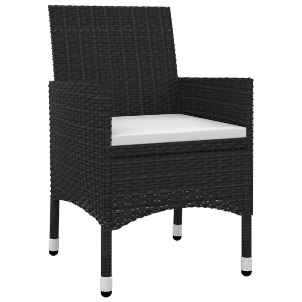 vidaXL 3-dielny z&aacute;hradn&yacute; jed&aacute;lensk&yacute; set so sed&aacute;kmi polyratan a sklo