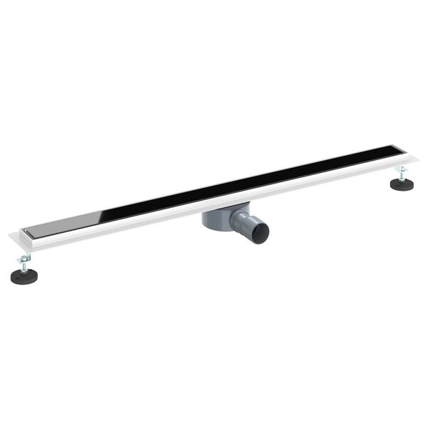 vidaXL Sprchov&yacute; odtok s sklen&yacute;m krytom a 360&deg; sif&oacute;nom Čierna 100 cm