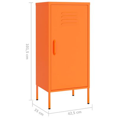 vidaXL Úložná skrinka oranžová 42,5x35x101,5 cm oceľ