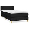 vidaXL Posteľn&yacute; r&aacute;m boxspring s matracom čierny 90x190 cm l&aacute;tka