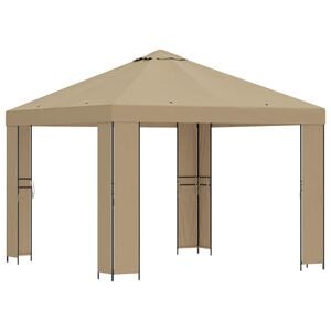 vidaXL Alt&aacute;nok 3 x 3 m B&eacute;žov&aacute; Polyester a oceľ 190 gsm