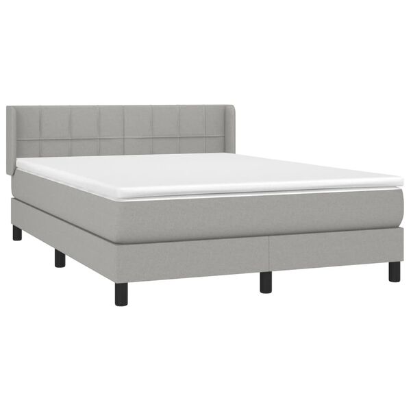 vidaXL Boxspring posteľ s matracom bledosiv&yacute; 140x190 cm l&aacute;tka