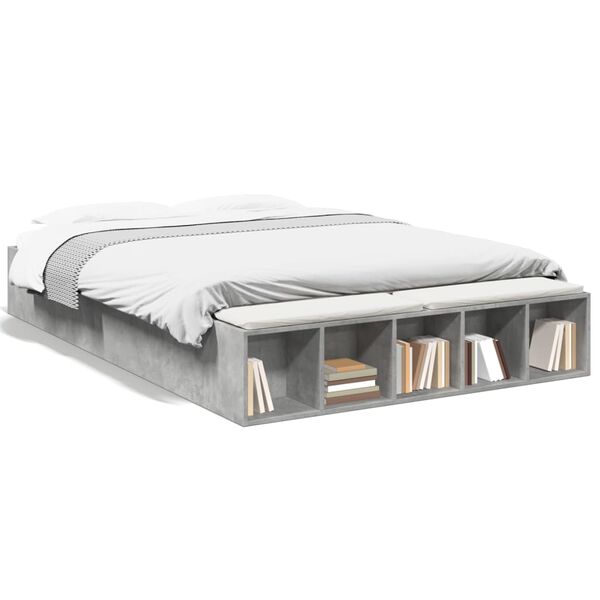 vidaXL Posteľn&yacute; r&aacute;m bet&oacute;nov&yacute; siv&yacute; 150x200 cm kompozitn&eacute; drevo