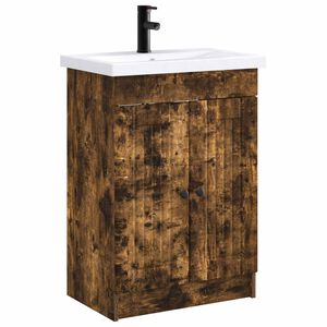 vidaXL Sada k&uacute;peľňov&eacute;ho n&aacute;bytku Dymov&yacute; dub 78,5 x 37,5 x 81 cm