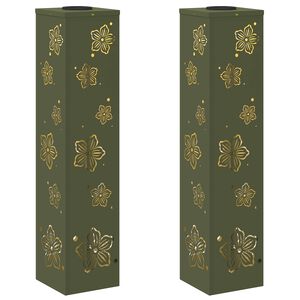 vidaXL Sol&aacute;rne LED svetlo na chodn&iacute;k 2 ks Tepl&aacute; biela 18 x 18 x 80 cm