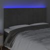 vidaXL Čelo postele s LED tmavosiv&eacute; 200x5x118/128 cm zamat