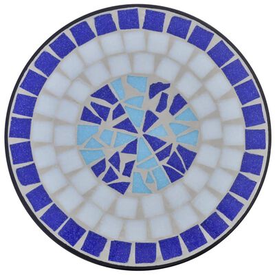 Mozaikový príručný stolík na rastliny, modro biely