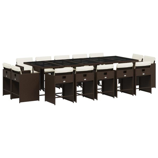 vidaXL 15-dielna z&aacute;hradn&aacute; jed&aacute;lensk&aacute; s&uacute;prava a vank&uacute;&scaron;e hned&aacute; polyratan