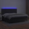vidaXL Boxspring posteľ s matracom a LED čierna 200x200 cm umel&aacute; koža