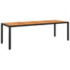 vidaXL Z&aacute;hradn&yacute; st&ocirc;l 250x100x75 cm ak&aacute;ciov&eacute; drevo a polyratan čierny