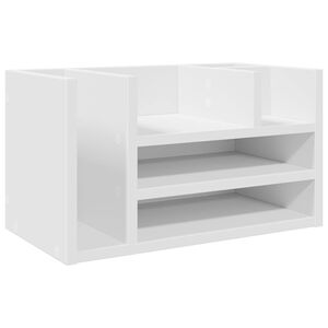 vidaXL Organiz&eacute;r na st&ocirc;l biely 44,5x24x25 cm kompozitn&eacute; drevo